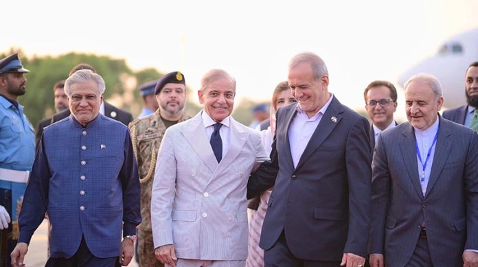 Prime Minister Muhammad Shehbaz Sharif receives Dr. Seyed Ebrahim Raisi, President of the Islamic Republic of Iran and his delegation upon their arrival in Islamabad for a two-day official visit to Pakistan