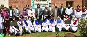 Managing Director Pakistan Bait-ul-Mal (PBM) Senator Capt. Shaheen Khalid Butt along with Managing Director Overseas Pakistanis Foundation (OPF), Mohammed Afzaal Bhatti, taking a briefing about the e-learning system to introduce in the PBM's Schools across the country during his visit to OPF Girls College