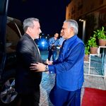 Deputy Prime Minister and Foreign Minister, Senator Mohammad Ishaq Dar, receives Iranian Foreign Minister, Seyyed Abbas Araghchi, at Ministry of Foreign Affairs