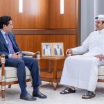 Federal Minister of Petroleum, Ali Pervaiz Malik in a meeting with H.E Saad Sherida Al-Kaabi, the Minister of State for Energy Affairs of Qatar.