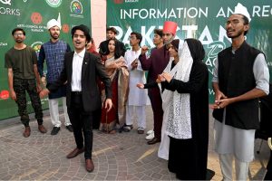 Young student performing at Open Theater during the Pakistan Independence Day & Marka-E-Haq Grand Celebrations at Arts Council of Pakistan
