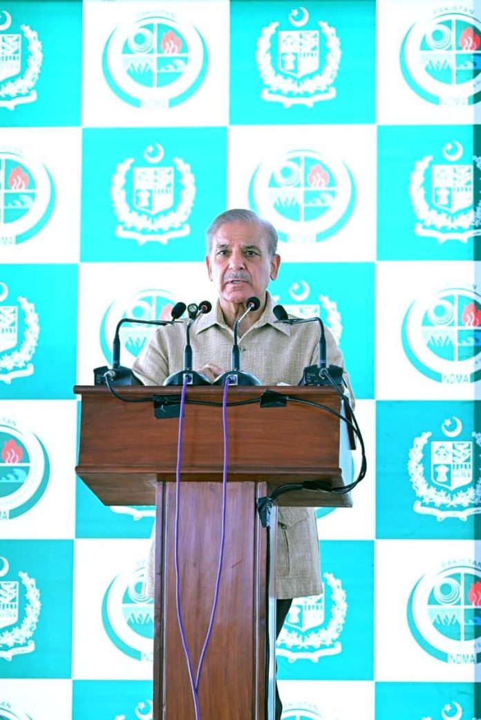 Prime Minister Muhammad Shehbaz Sharif addressing the affectees of recent torrential rains and floods in Khyber Pakhtunkhwa, Buner
