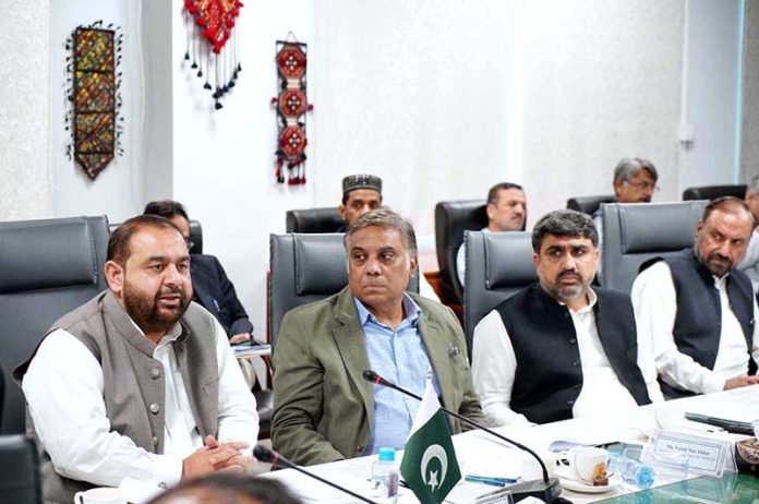 Federal Minister for National Heritage and Culture Division Aurangzeb Khan Khichi attends a meeting of the National Assembly Standing Committee on National Heritage and Culture