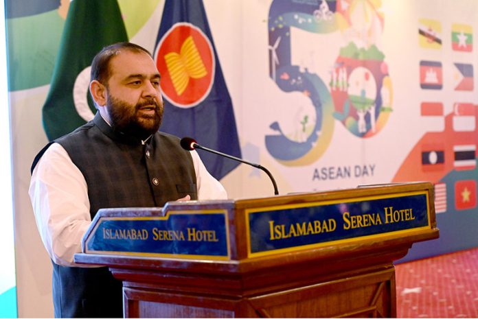 Federal Minister for National Heritage and Culture, Aurangzeb Khan Khichi addressing at an event of “58 ASEAN Day” towards an inclusive & Sustainable ASEAN Future