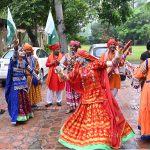 Artist performing folk dance in celebration of Marka-e-Haq and Independence Day of Pakistan at Lok Virsa