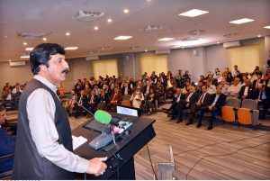 Governor Punjab Sardar Saleem Hader addressing at the 3rd NSPP Conference on AI organized by National Institute of Public Policy. APP/ABB