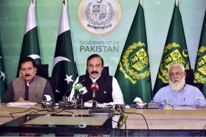 Federal Minister for Parliamentary Affairs, Dr. Tariq Fazal Chaudhary, holding presser along with the representatives of Utility Stores Corporation