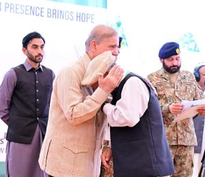 Prime Minister Muhammad Shehbaz Sharif distributes compensation and relief cheques amongst the affectees of recent floods in Gilgit Balitistan.