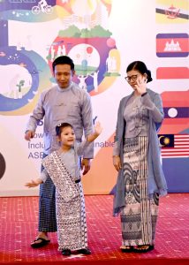 Representatives of the ASEAN countries participating in dress show at the “58 ASEAN Day” towards an inclusive & Sustainable ASEAN Future celebrated in a local hotel