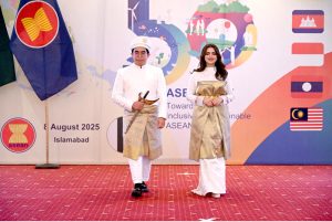 Representatives of the ASEAN countries participating in dress show at the “58 ASEAN Day” towards an inclusive & Sustainable ASEAN Future celebrated in a local hotel