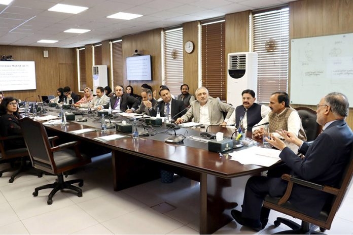 Federal Minister for Planning & Development, Ahsan Iqbal, chairing a high-level meeting of the ICT Governance Reforms Committee in federal capital