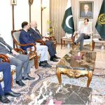 A delegation from the Libyan Sovereign Fund (via LAFICO) calls on Chairman Senate, Syed Yousaf Raza Gilani, at Parliament House in the federal capital
