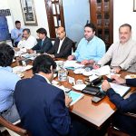 Sindh Chief Minister Syed Murad Ali Shah presides over a meeting to review flood preparedness across the province at CM House