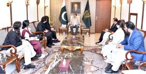 A delegation from the Libyan Sovereign Fund (via LAFICO) calls on Chairman Senate, Syed Yousaf Raza Gilani, at Parliament House in the federal capital