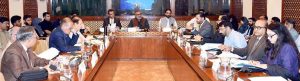 Senator Amir Waliuddin Chishti, Chairman Senate Standing Committee on National Health Services, Regulations and Coordination, presiding over a meeting of the committee at Parliament House in the federal capital