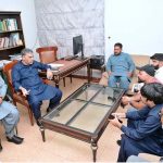Chaudhry Tariq Subhani, Chairman Punjab Land Records Authority, (PLRA) is listening to the issues of the public at Verio House