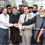 Chairman Senate, Syed Yousaf Raza Gilani, inaugurating Murree Sparkletts RO Plant and water supply line at Hattar Industrial Area