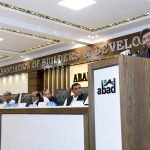 Governor Sindh, Kamran Khan Tessori addressing during visit Association of Builders and Developers of Pakistan (ABAD) House