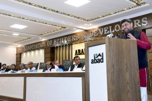 Governor Sindh, Kamran Khan Tessori addressing during visit Association of Builders and Developers of Pakistan (ABAD) House