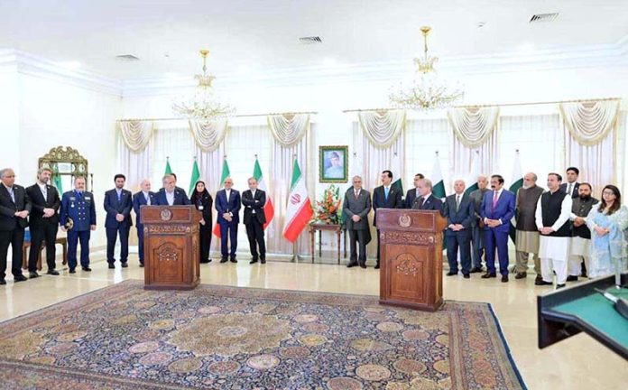 Prime Minister Muhammad Shehbaz Sharif and the President of Iran H.E. Dr. Masoud Pezeshkian address a joint press stakeout