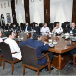 Sindh Chief Minister Syed Murad Ali Shah presides over a follow-up meeting at CM House to review dewatering operations and monitor rescue and rehabilitation efforts after the heavy rains in the city