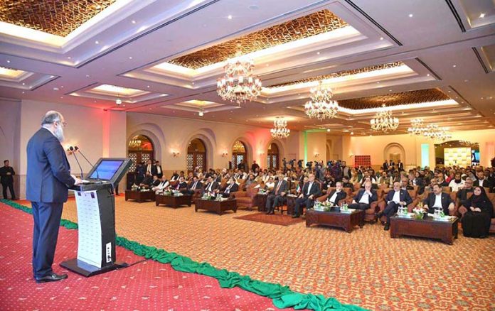 Federal Minister for Commerce Jam Kamal Khan addresses the Pakistan-Iran Business Forum in Islamabad, highlighting the commitment to expand bilateral trade and strengthen economic cooperation between the two brotherly nations