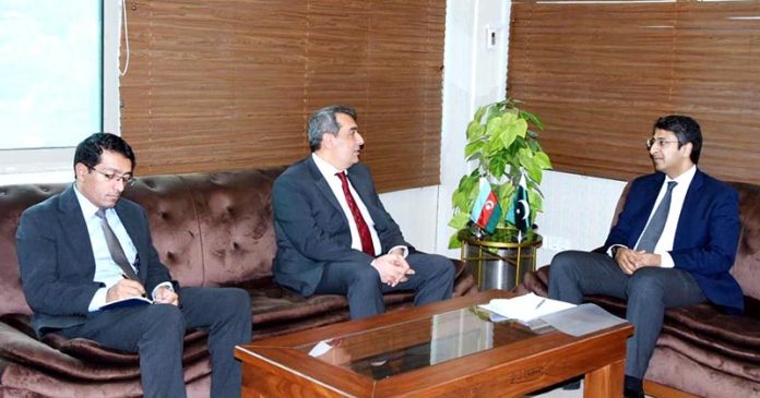 Coordinator to the Prime Minister on Commerce, Rana Ihsaan Afzal Khan, meeting with the Ambassador of Azerbaijan to discuss strengthening economic and trade cooperation