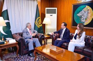 The U.S. Acting Coordinator for Counterterrorism, Gregory D. LoGerfo, calls on the Deputy Prime Minister and Foreign Minister, Senator Mohammad Ishaq Dar, at MoFA.