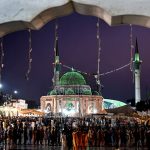 A well decorated view of Data Darbar with colorful lights in connection with 982 Urs of Data Ali Hajveri(RA) as a large number of people arrives to attend the three day Urs celebrations of renowned Sufi Data Gunj Buksh