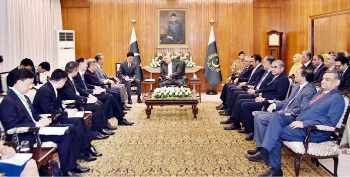 President Asif Ali Zardari in a meeting with Mr. Wang Yi, Member of the Political Bureau of the CPC Central Committee & Minister for Foreign Affairs of China, at Aiwan-e-Sadr