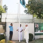 Pakistan’s Ambassador to Turkiye, Dr. Yousaf Junaid, hoists the national flag to commemorate Pakistan’s Independence Day at Embassy Of Pakistan
