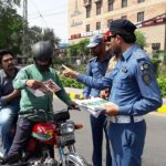Police launch helmet safety drive in Gujrat