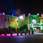Public offices' buildings illuminated in celebration of Independence Day, Marka-e-Haq