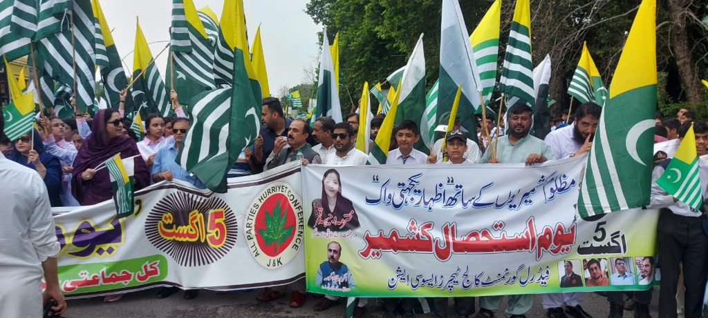 Educational institutions lead Youm-e-Istehsal rally in support of Kashmiris