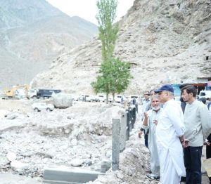 Aleem Khan visits GB, inspects ongoing rehabilitation work after flood