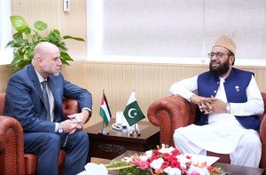A high-level Palestinian delegation led by Dr. Mahmoud Al-Habbash, Chief Islamic Justice of Palestine and Adviser to the President on Religious Affairs and Islamic Relations called on Federal Minister for Religious Affairs and Inter-Faith Harmony Sardar Muhammad Yousaf