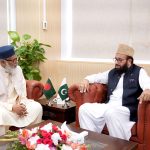 A high-level Bangladeshi delegation led by Bangladesh's Advisor to the President of Religious Affairs A.F.M Khalid Hussain calls on Federal Minister for Religious Affairs and Inter-Faith Harmony Sardar Muhammad Yousaf