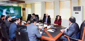 Federal Minister for Finance and Revenue, Senator Muhammad Aurangzeb, holding a meeting with Acumen Pakistan team led by its CEO and country head Dr. Ayesha Khan, that called on Minister at the Finance Division.