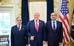 Prime Minister Muhammad Shehbaz Sharif and Field Marshal Syed Asim Munir Chief of Army Staff met President of the United States, Donald Trump in White House.