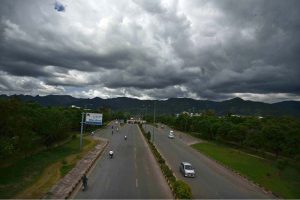 An attractive view of thick clouds hovering over the sky of Federal Capital