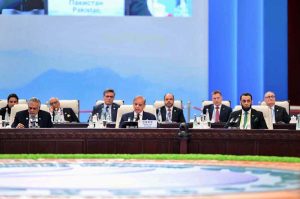Prime Minister Muhammad Shehbaz Sharif addresses the 25th SCO Heads of States Council Meeting.