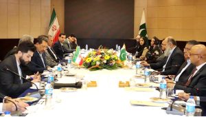 Federal Minister for Commerce Jam Kamal Khan meets Seyyed Mohammad Atabak, Minister of Industry, Mine and Trade of the Islamic Republic of Iran, to discuss enhancing bilateral trade, barter arrangements and activation of border markets.