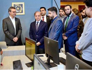 Prime Minister Muhammad Shehbaz Sharif visiting sections of Pakistan TV Digital.