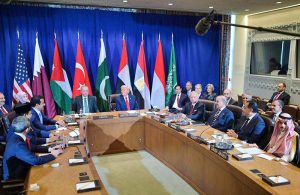 Prime Minister Muhammad Shehbaz Sharif attends meeting of the Arab Islamic leaders hosted by The President of the United States Donald Trump and Emir of Qatar H.E. Sheikh Tamim Bin Hamad Al Thani.