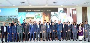 Chairman NDMA Lt. Gen. Inam Haider Malik presenting souvenir to Gizet Nurdauletov, Secretary of the Security Council, Kazakhstan upon his visit to National Emergencies Operation Centre at NDMA Headquarters.