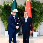 President Asif Ali Zardari shaking hands with Mr. Li Shulei, Member of the Political Bureau and Secretariat of the Communist Party of China Central Committee and Minister of the Publicity Department of the CPC Central Committee.