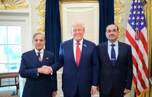 Prime Minister Muhammad Shehbaz Sharif and Field Marshal Syed Asim Munir Chief of Army Staff met President of the United States, Donald Trump in White House.