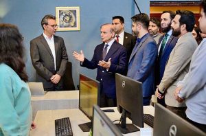 Prime Minister Muhammad Shehbaz Sharif visiting sections of Pakistan TV Digital.