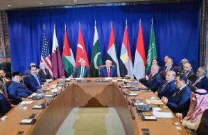 Prime Minister Muhammad Shehbaz Sharif attends meeting of the Arab Islamic leaders hosted by The President of the United States Donald Trump and Emir of Qatar H.E. Sheikh Tamim Bin Hamad Al Thani.