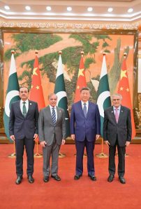 Prime Minister Muhammad Shehbaz Sharif meets with President of People's Republic of China H.E. Xi Jinping. APP/TZD